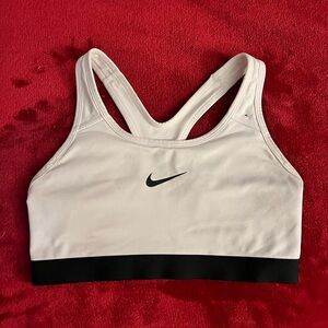 Nike Women's White and Black Sports Bra